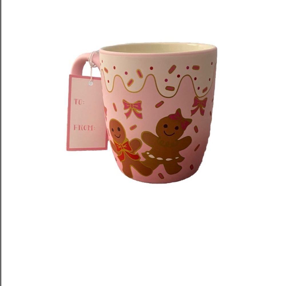 ✨NEW🍪Peppermint and Pine Soft Touch Light Pink Gingerbread Couple Mug🎀 - Picture 1 of 3